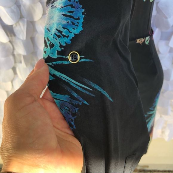 Vintage Yumi Kim 100% Silk Black floral print Mini dress, Small Party Cocktail - Picture 12 of 12